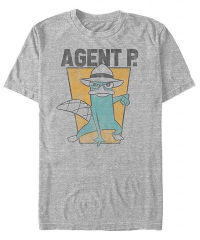 Men's Phineas and Ferb Agent P Short Sleeve T-shirt Gray $16.10 T-Shirts