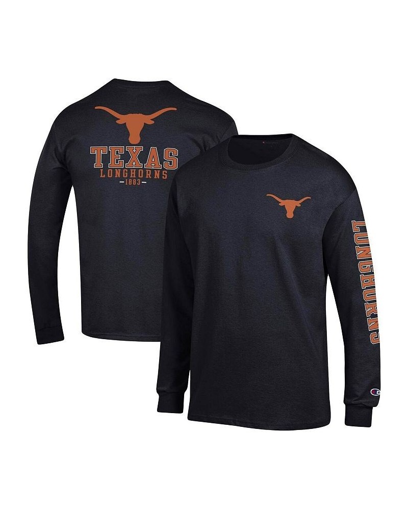 Men's Black Texas Longhorns Team Stack Long Sleeve T-shirt $23.00 T-Shirts