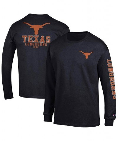 Men's Black Texas Longhorns Team Stack Long Sleeve T-shirt $23.00 T-Shirts