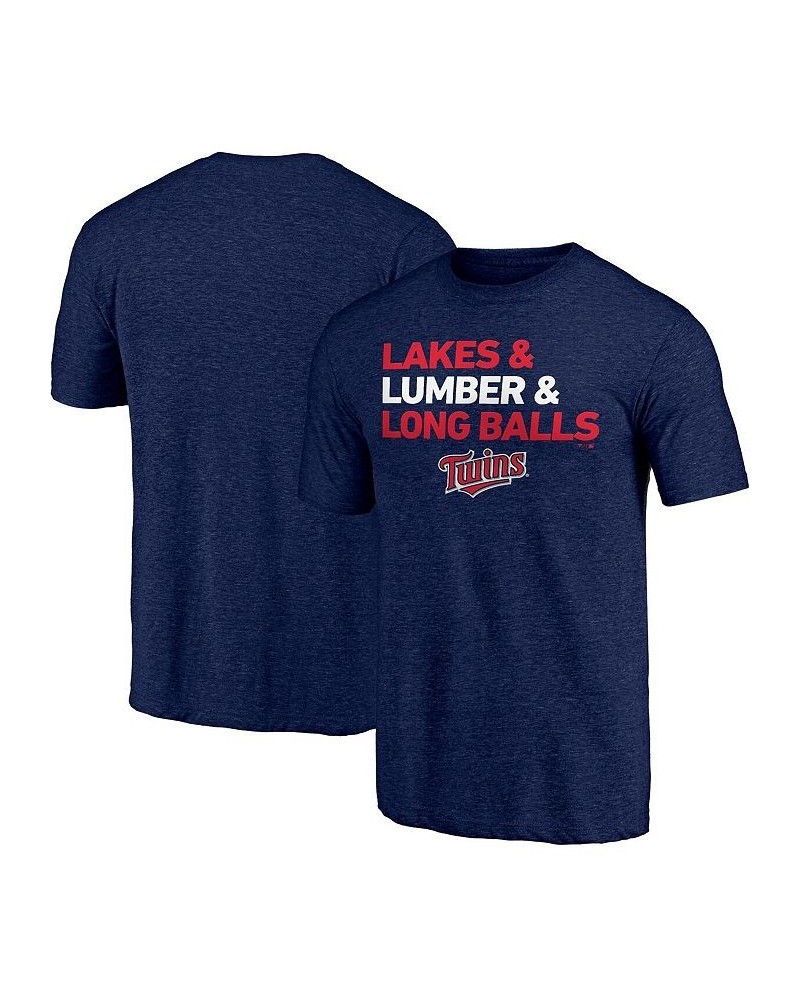 Men's Branded Heathered Navy Minnesota Twins Hometown Collection Ampersand Tri-Blend T-shirt $20.70 T-Shirts