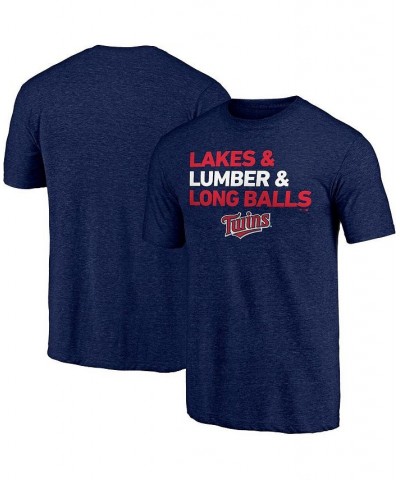 Men's Branded Heathered Navy Minnesota Twins Hometown Collection Ampersand Tri-Blend T-shirt $20.70 T-Shirts