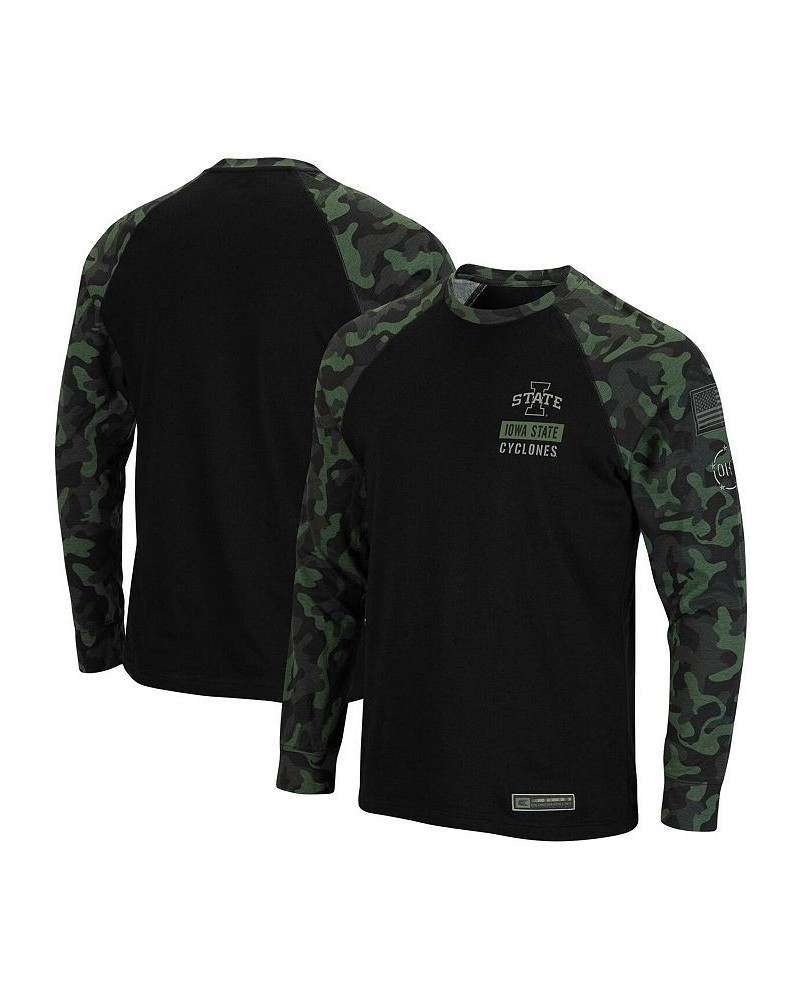 Men's Black Iowa State Cyclones OHT Military-Inspired Appreciation Raglan Camo Long Sleeve T-shirt $21.50 T-Shirts