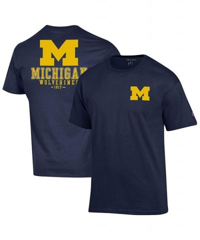 Men's Navy Michigan Wolverines Stack 2-Hit T-shirt $26.54 T-Shirts