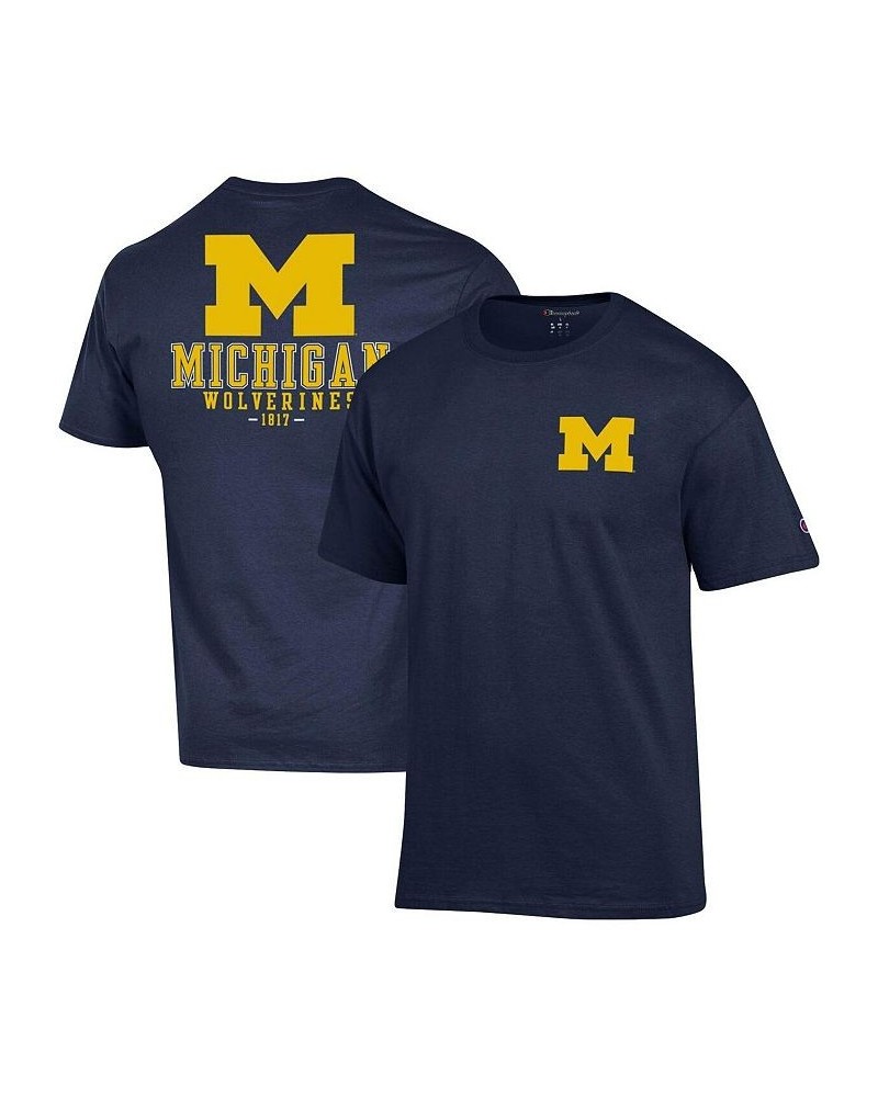 Men's Navy Michigan Wolverines Stack 2-Hit T-shirt $26.54 T-Shirts