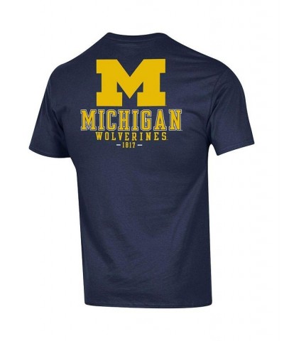 Men's Navy Michigan Wolverines Stack 2-Hit T-shirt $26.54 T-Shirts