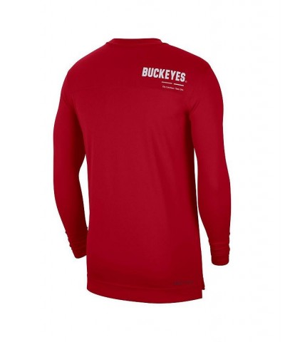 Men's Scarlet Ohio State Buckeyes 2022 Coach Performance Long Sleeve V-Neck T-shirt $31.20 T-Shirts