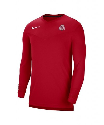 Men's Scarlet Ohio State Buckeyes 2022 Coach Performance Long Sleeve V-Neck T-shirt $31.20 T-Shirts