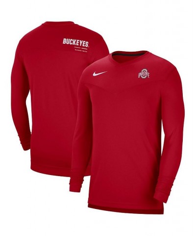 Men's Scarlet Ohio State Buckeyes 2022 Coach Performance Long Sleeve V-Neck T-shirt $31.20 T-Shirts