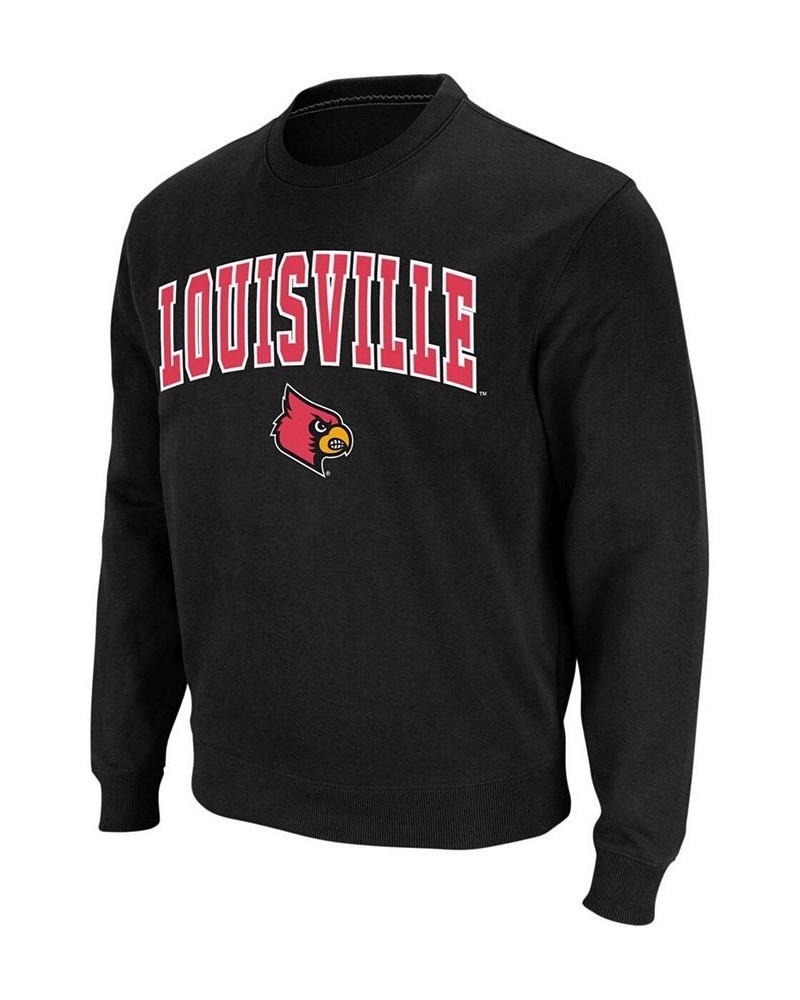 Men's Black Louisville Cardinals Arch Logo Crew Neck Sweatshirt $33.59 Sweatshirt