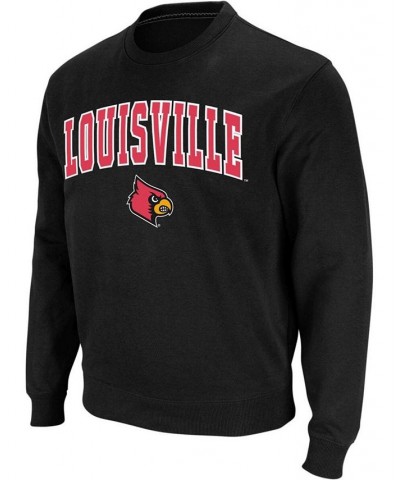 Men's Black Louisville Cardinals Arch Logo Crew Neck Sweatshirt $33.59 Sweatshirt