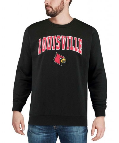 Men's Black Louisville Cardinals Arch Logo Crew Neck Sweatshirt $33.59 Sweatshirt