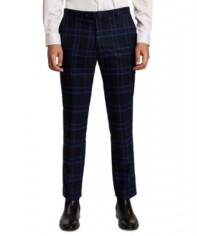 Men's Slim-Fit Suit Separate Pants Blue $28.20 Suits