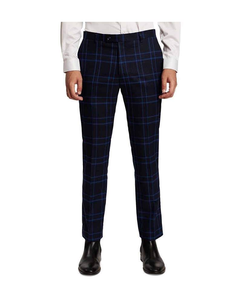 Men's Slim-Fit Suit Separate Pants Blue $28.20 Suits