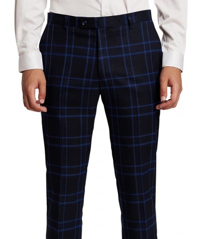 Men's Slim-Fit Suit Separate Pants Blue $28.20 Suits