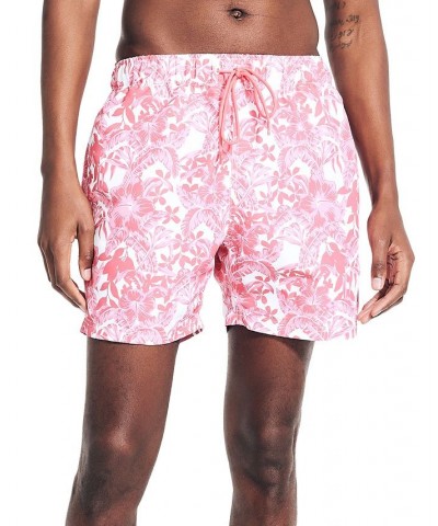 Men's Quick-Dry Floral-Print 6" Swim Trunks Red $23.85 Swimsuits