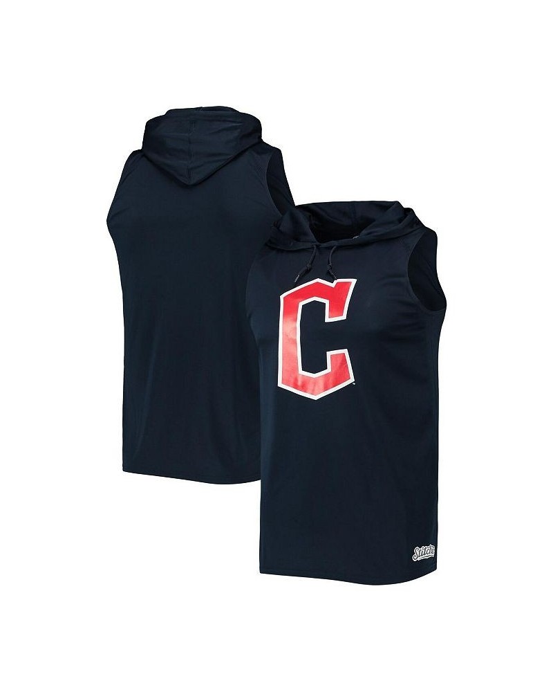 Men's Navy Cleveland Guardians Sleeveless Pullover Hoodie $26.10 T-Shirts