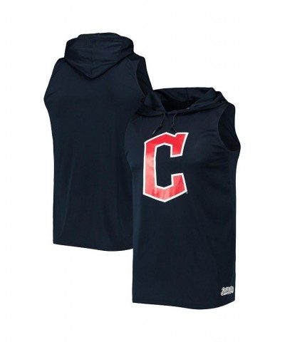 Men's Navy Cleveland Guardians Sleeveless Pullover Hoodie $26.10 T-Shirts