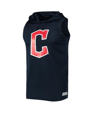 Men's Navy Cleveland Guardians Sleeveless Pullover Hoodie $26.10 T-Shirts