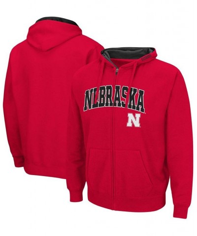 Men's Scarlet Nebraska Huskers Arch Logo 3.0 Full-Zip Hoodie $25.80 Sweatshirt