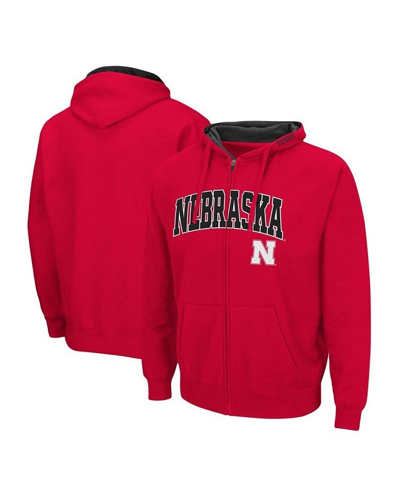 Men's Scarlet Nebraska Huskers Arch Logo 3.0 Full-Zip Hoodie $25.80 Sweatshirt