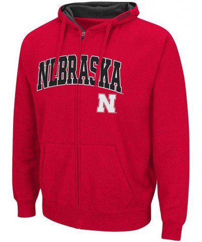 Men's Scarlet Nebraska Huskers Arch Logo 3.0 Full-Zip Hoodie $25.80 Sweatshirt