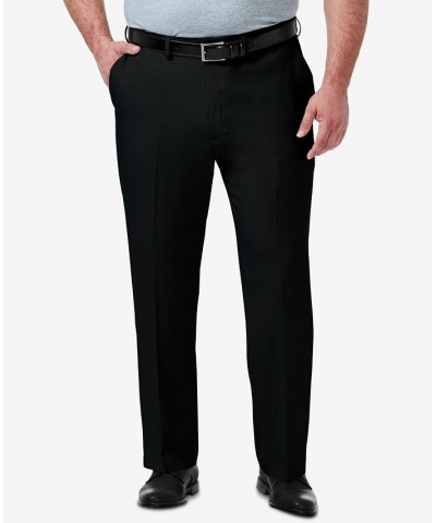 Men's Big & Tall Premium Comfort Stretch Classic-Fit Solid Flat Front Dress Pants Black $31.34 Pants