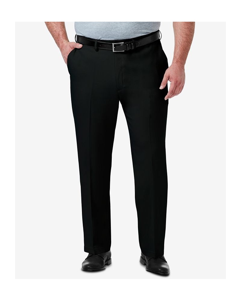 Men's Big & Tall Premium Comfort Stretch Classic-Fit Solid Flat Front Dress Pants Black $31.34 Pants