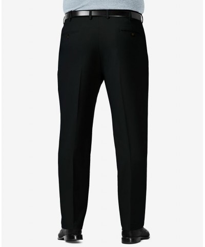 Men's Big & Tall Premium Comfort Stretch Classic-Fit Solid Flat Front Dress Pants Black $31.34 Pants