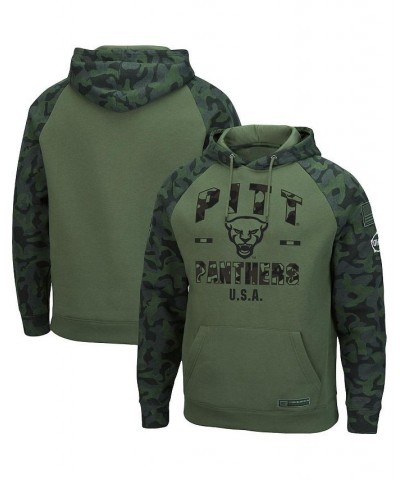 Men's Olive, Camo Pitt Panthers OHT Military-Inspired Appreciation Raglan Pullover Hoodie $38.24 Sweatshirt