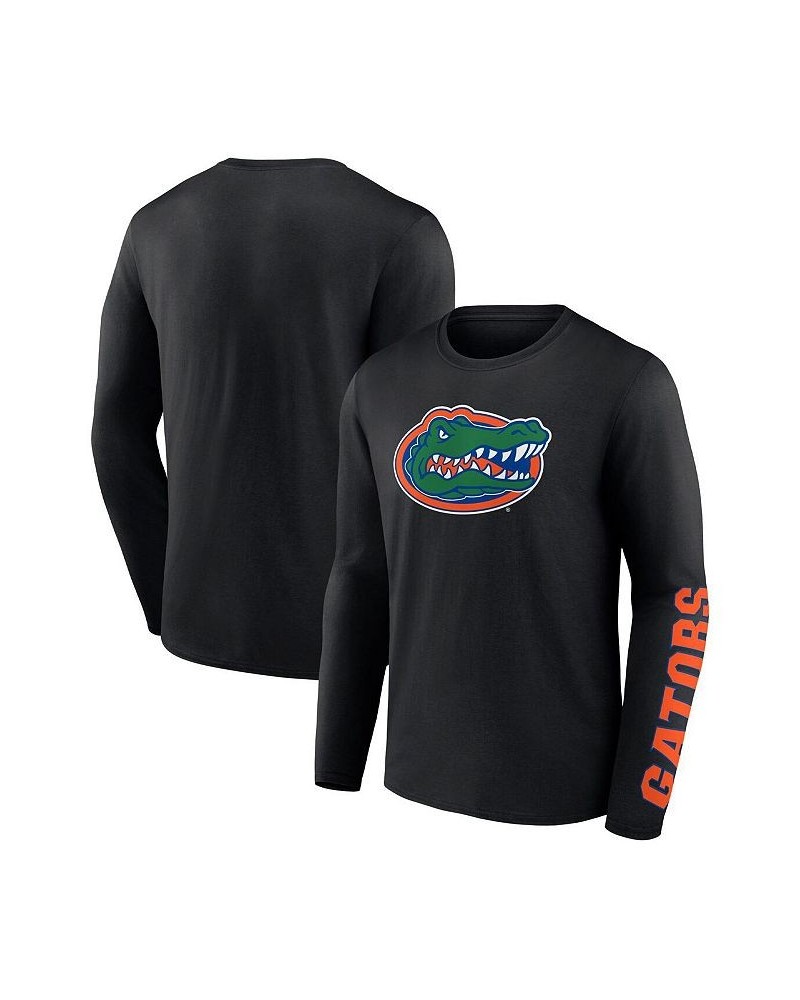 Men's Branded Black Florida Gators Double Time 2-Hit Long Sleeve T-shirt $25.64 T-Shirts