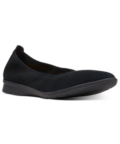 Women's Jenette Ease Slip-On Flats Black Suede $44.00 Shoes