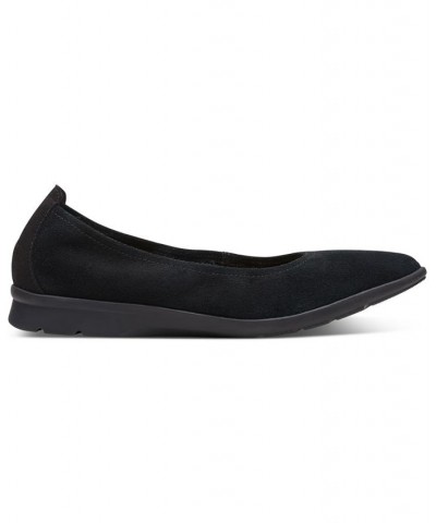 Women's Jenette Ease Slip-On Flats Black Suede $44.00 Shoes