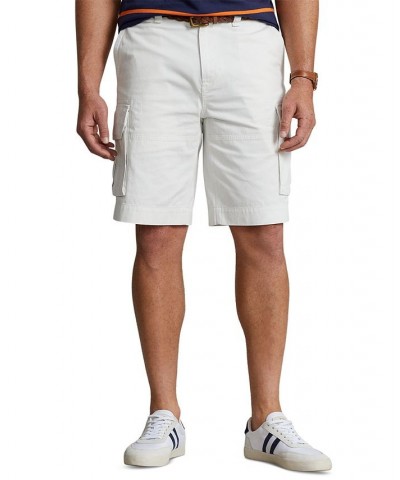 Men's Big & Tall Relaxed Fit Slub Twill Cargo Shorts White $36.89 Shorts