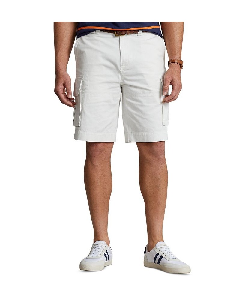 Men's Big & Tall Relaxed Fit Slub Twill Cargo Shorts White $36.89 Shorts