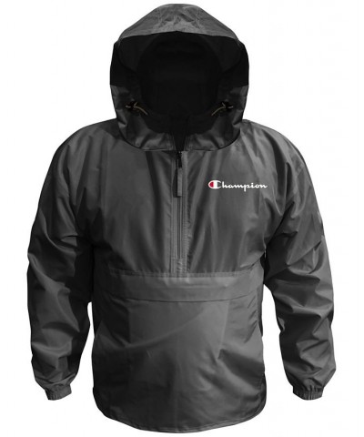 Men's Big & Tall Packable Hooded Jacket Black $23.20 Jackets