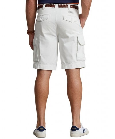 Men's Big & Tall Relaxed Fit Slub Twill Cargo Shorts White $36.89 Shorts