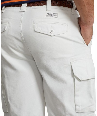 Men's Big & Tall Relaxed Fit Slub Twill Cargo Shorts White $36.89 Shorts