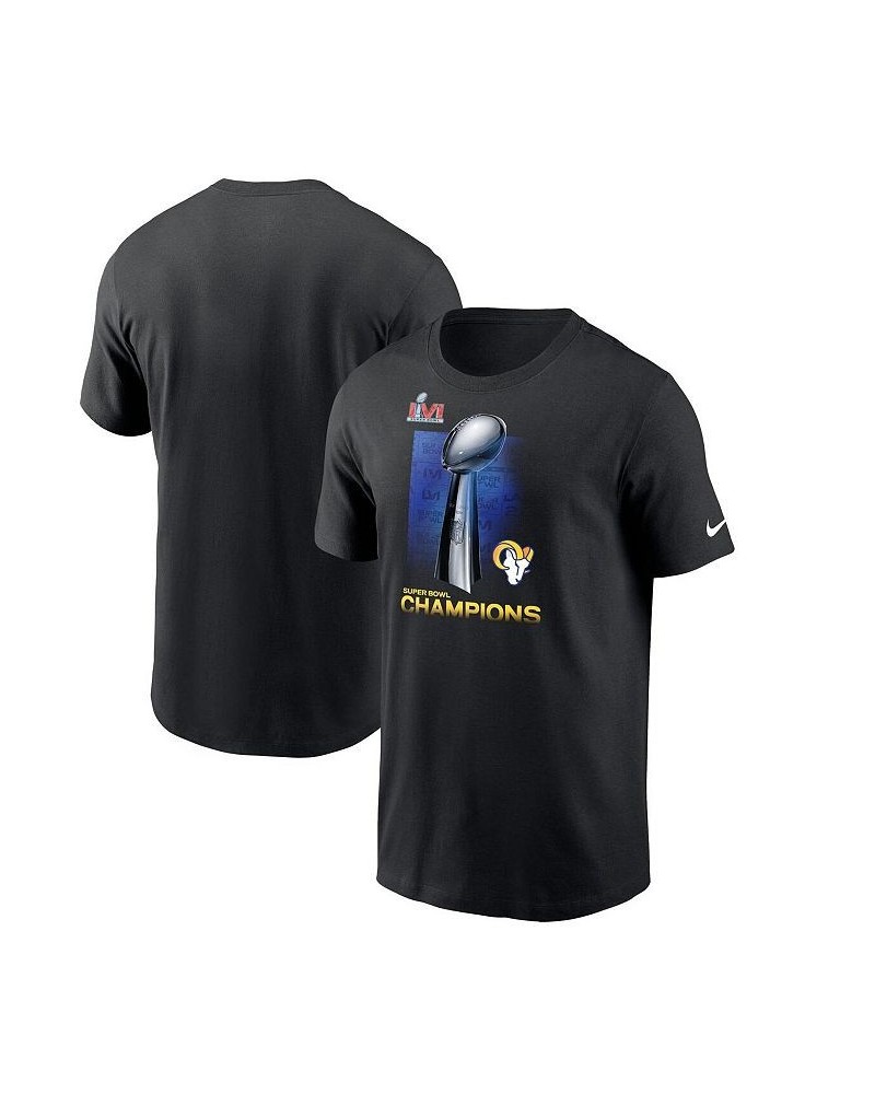 Men's Black Los Angeles Rams Super Bowl LVI Champions Lombardi Trophy T-shirt $23.19 T-Shirts