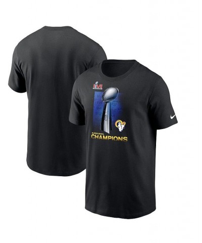 Men's Black Los Angeles Rams Super Bowl LVI Champions Lombardi Trophy T-shirt $23.19 T-Shirts