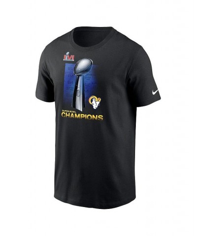 Men's Black Los Angeles Rams Super Bowl LVI Champions Lombardi Trophy T-shirt $23.19 T-Shirts