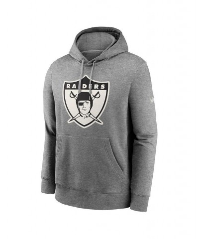 Men's Heathered Gray Oakland Raiders Rewind Club Fleece Pullover Hoodie $39.95 Sweatshirt