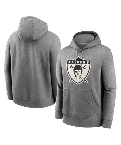 Men's Heathered Gray Oakland Raiders Rewind Club Fleece Pullover Hoodie $39.95 Sweatshirt