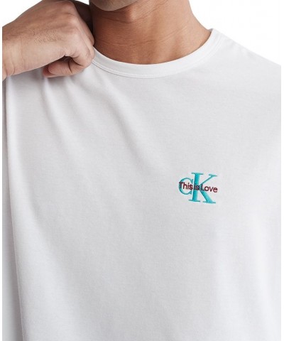 Men's Pride This Is Love Embroidered Logo Sleep T-Shirt White $18.90 T-Shirts