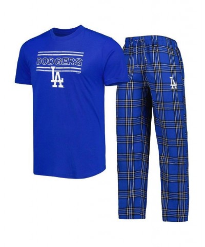 Men's Royal, Black Los Angeles Dodgers Badge T-shirt and Pants Sleep Set $35.99 Pajama