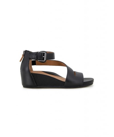 Women's Gwen Platform Wedge Sandals Black $50.70 Shoes