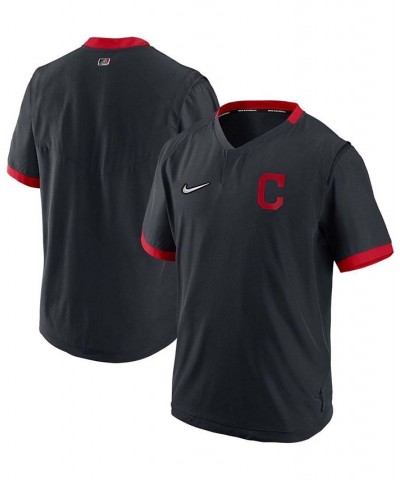 Men's Navy, Red Cleveland Indians Authentic Collection Short Sleeve Hot Pullover Jacket $48.59 Jackets