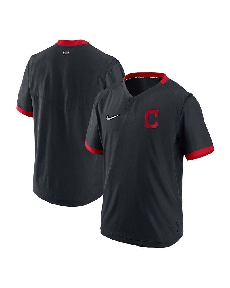 Men's Navy, Red Cleveland Indians Authentic Collection Short Sleeve Hot Pullover Jacket $48.59 Jackets