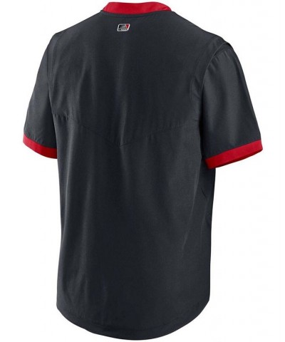 Men's Navy, Red Cleveland Indians Authentic Collection Short Sleeve Hot Pullover Jacket $48.59 Jackets