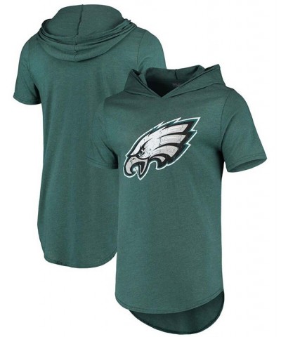 Men's Midnight Green Philadelphia Eagles Primary Logo Tri-Blend Hoodie T-shirt $31.79 T-Shirts