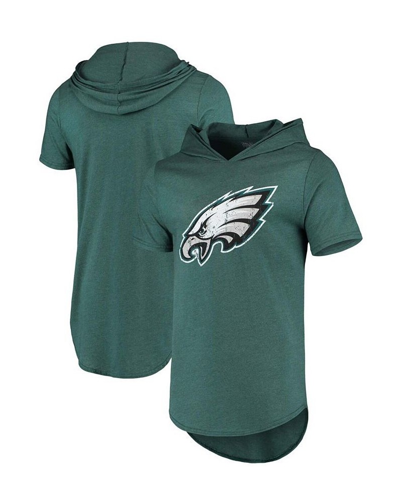 Men's Midnight Green Philadelphia Eagles Primary Logo Tri-Blend Hoodie T-shirt $31.79 T-Shirts